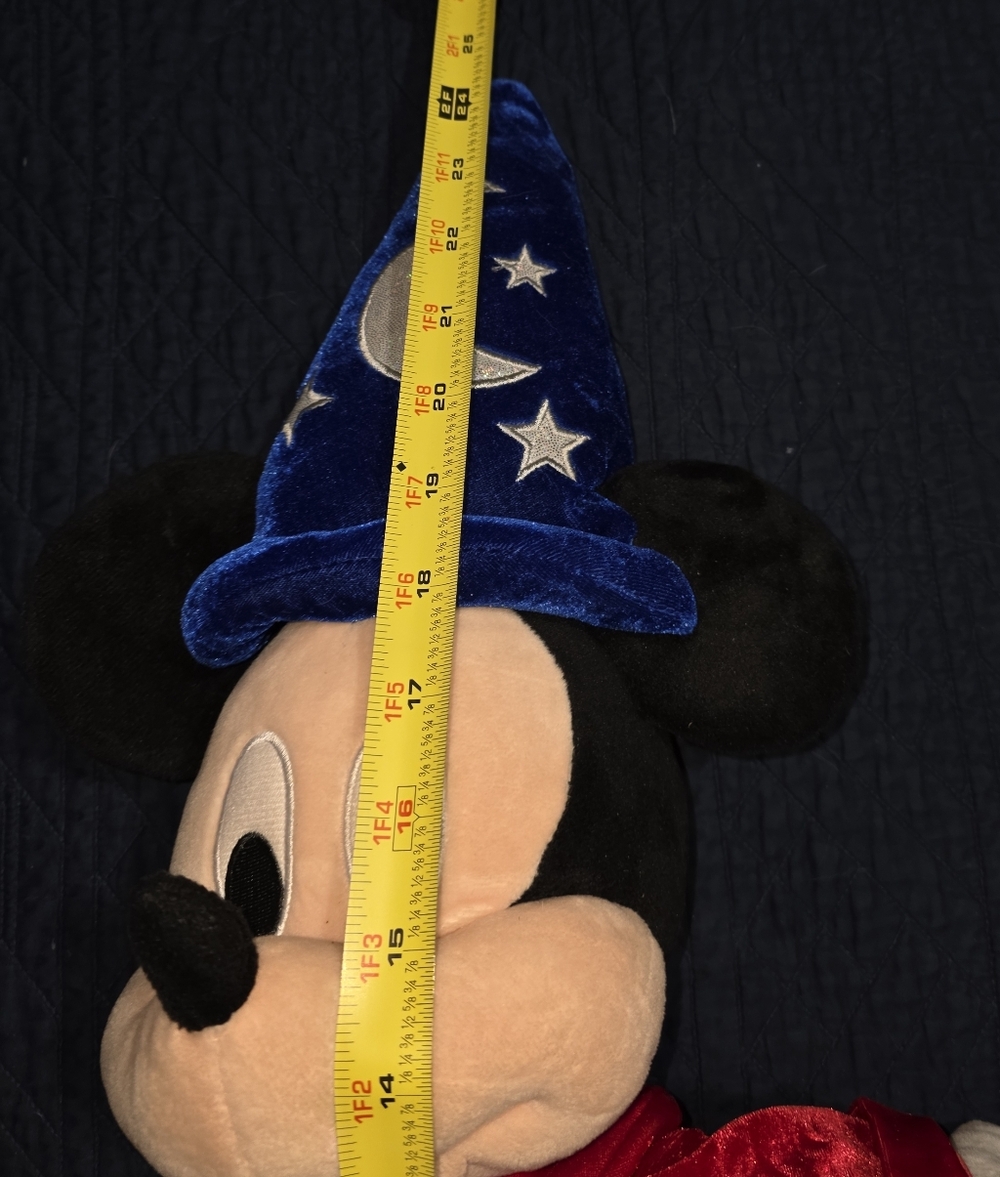 Disney Store Authentic Fantasia Sorcerer Mickey Mouse 23” Plush Hat Robe Soft - Picture 7 of 12